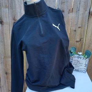 Women's Puma Active 1/4th Zip Pullover Sweater Color Black Size Medium